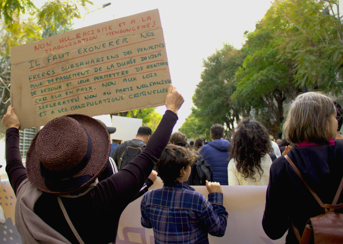 Tunisians march against racism, 25 February 2023