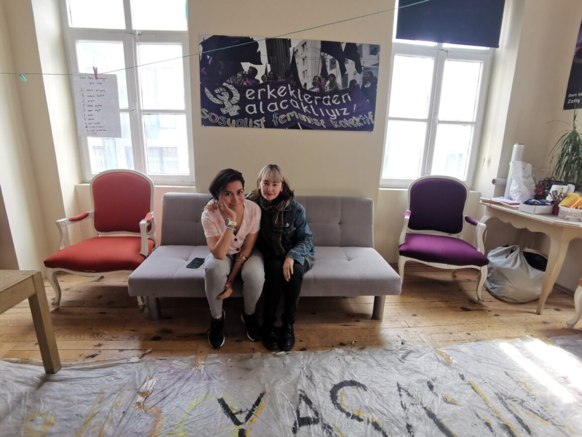 Bade Baser and Pinar Uzeltuzenci, members of the Feminist Solidarity for Disaster Group, Turkey