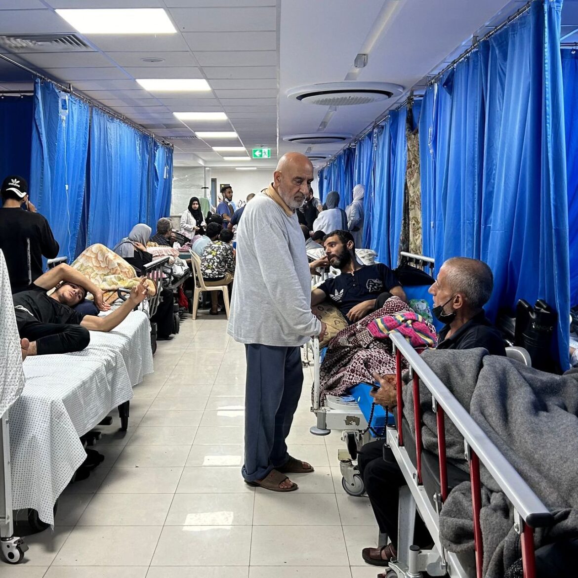 Patients and displaced at Al-Shifa Hospital, Gaza