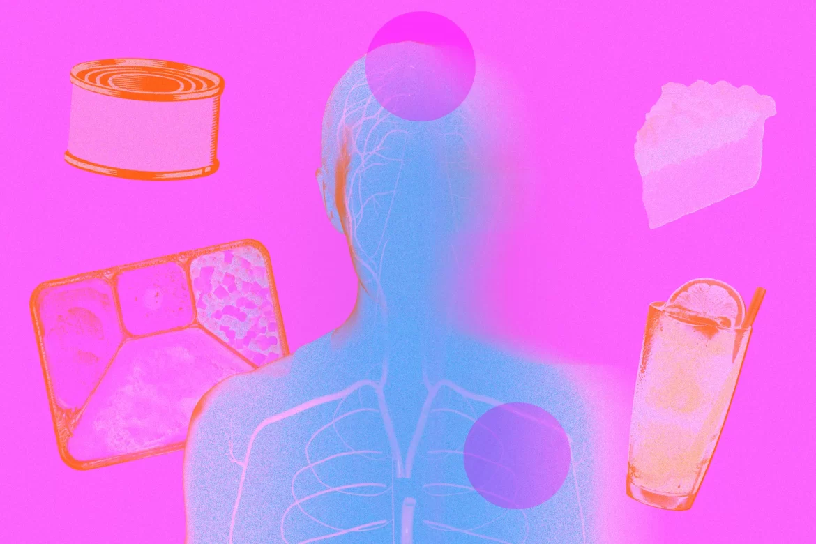 A human and processed foods